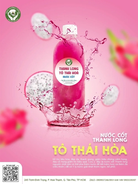 Nước cốt thanh long chai lớn 500 ml